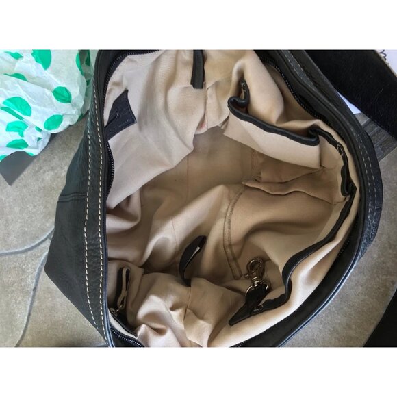 Vintage Stone Mountain Black Leather Shoulder Bag - Picture 11 of 12